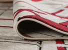 Accra Geometric Rug – Cream Red close-up picture of the bordered end