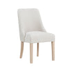 Achill Dining Chair in natural chenille with oak legs and curved sides