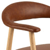 Addi Dining Chair Brandy close view photo of the upholstered chair's back 