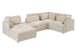 Addie natural left hand facing arm chaise shown from the side (5)