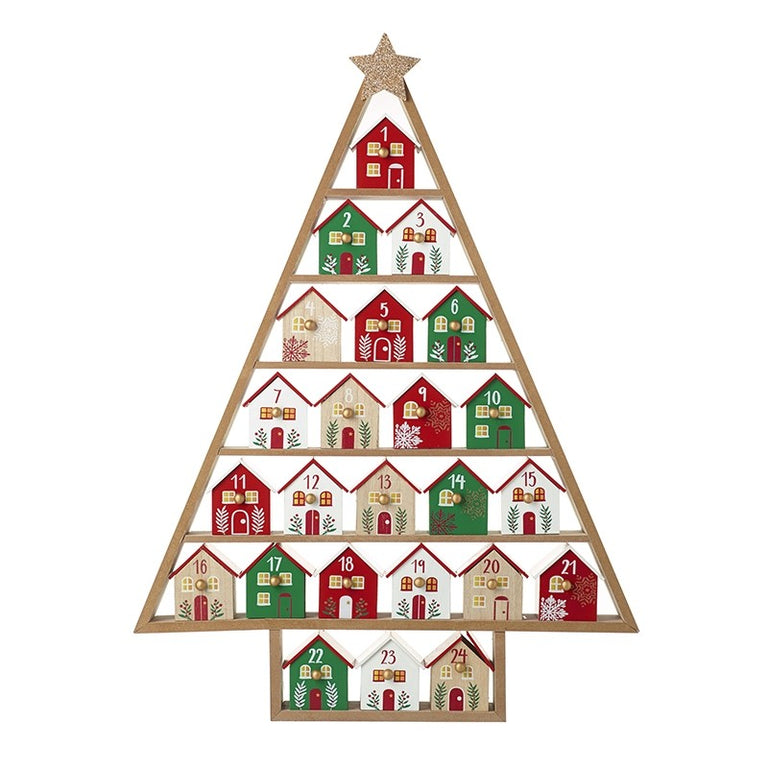 Wooden Advent Calendar Tree – Christmas Decoration Countdown