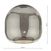 Aiden Easy Fit Pendant Shade Smoked Glass picture of the large size shade