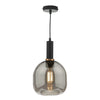 Aiden Easy Fit Pendant Shade Smoked Glass picture with switched on light