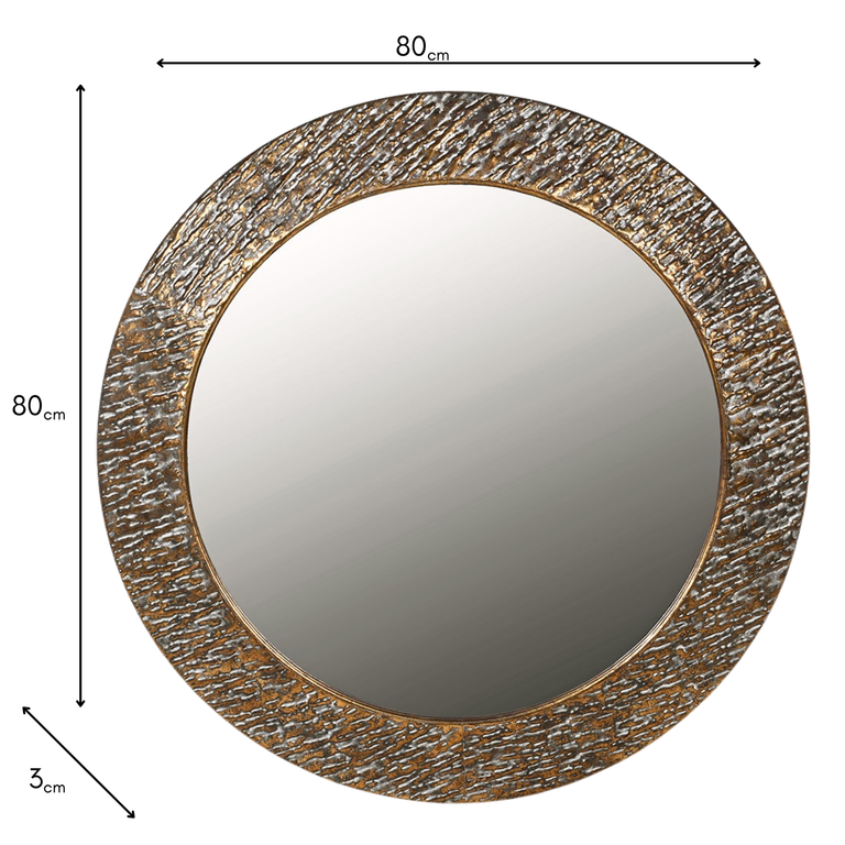 Ajuic Round Mirror - Antique Gold Wall Mirror Collection