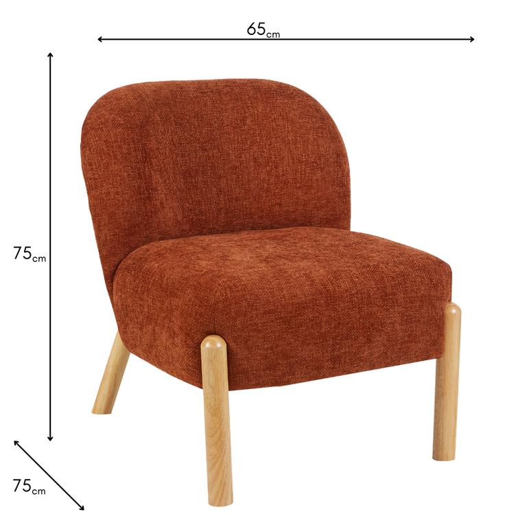 Alana Accent Chair Rust - Modern Fabric Living Room Chair