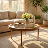 Alana round glass top coffee table shown from another angle (2)