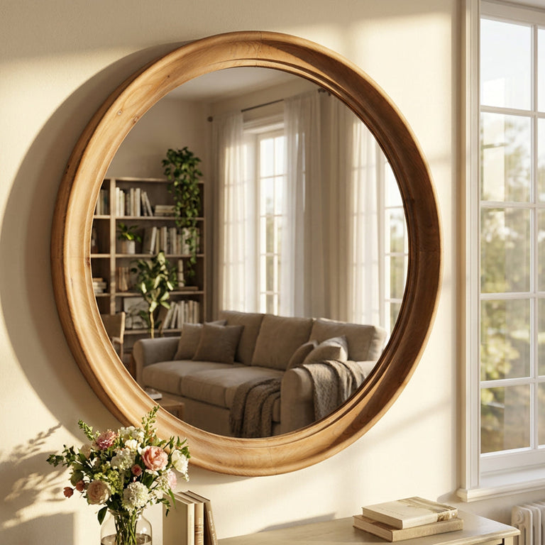 Alana Round Mirror Natural 60cm