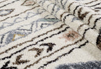 Alaska Geometric Rug 5 - 104 White with a shaggy pile