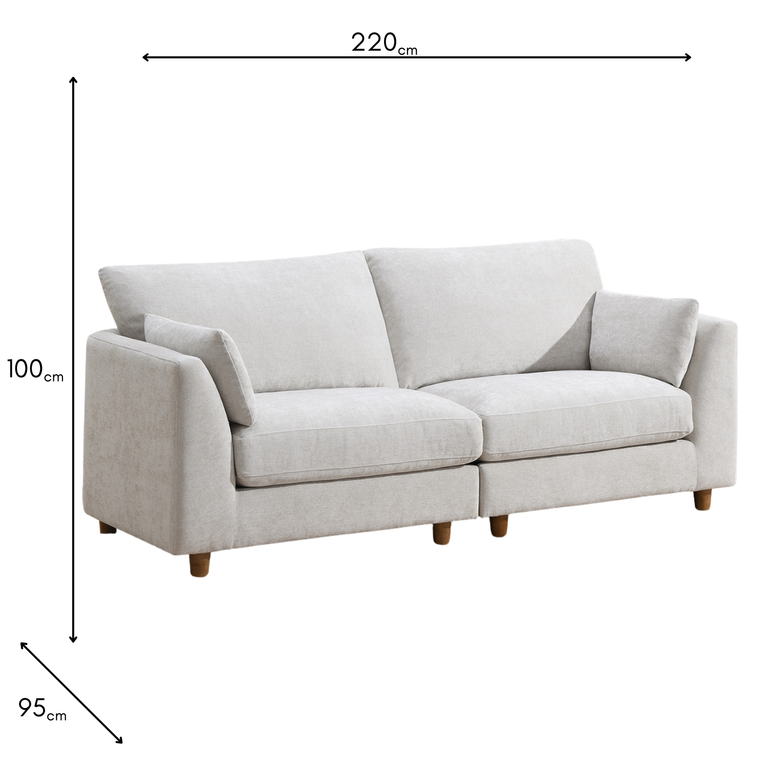 Alina Modular 2.5 Seater Sofa Liberty Pearl - Fabric Living Room Sofa