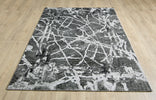 Alisa Abstract Rug Dark Grey & Black picture on the floor