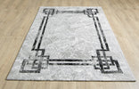 Alisa Geometric Rug Grey Black  picture on the floor