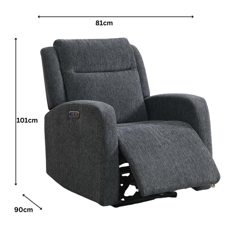 Alison Electric Recliner Chair Charcoal