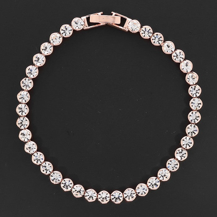 All That Bling Rose Gold Plated Tennis Bracelet