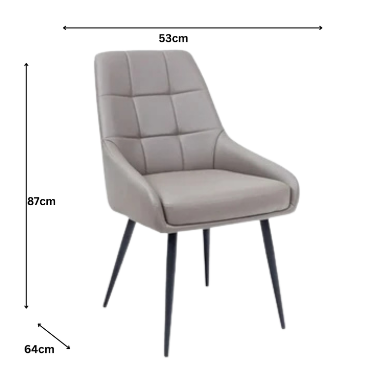 Allure Dining Chair Taupe PU Pair