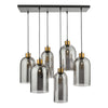 Alma 6 Light Bar Pendant Matt Black with adjustable height