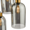 Alma 6 Light Bar Pendant Matt Black close view picture of the lamp shades