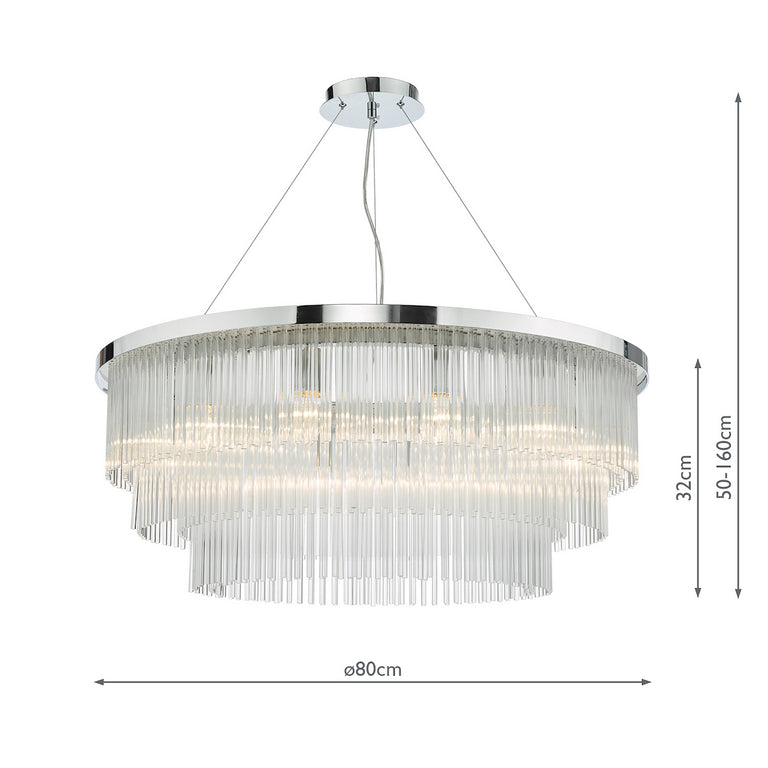 Alpheios 12 Light Chandelier Polished Chrome Glass - Luxury Lighting