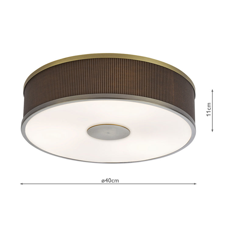 Alvaro 3 Light Flush Bronze/Brown Shade - Alvaro Ceiling Flush Lighting