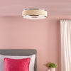 Alvaro 6 Light Flush Crome/Ivory Shade life style picture