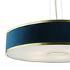 Alvaro 6 Light Pendant Brass/Blue Shade close view picture from the bottom