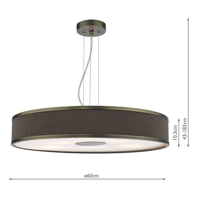 Alvaro 6 Light Pendant Bronze/Brown Shade - Lighting For Home Decor