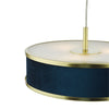 Alvaro 3 Light Pendant Brushed Brass/Blue Shade close voew picture from the top