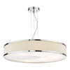 Alvaro 6 Light Pendant Chrome/Ivory Shade picture with switched on light