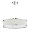 Alvaro 3 Light Pendant Polished Chrome/Ivory Shade perfect fit for various interiors