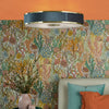 Alvaro 6 Light Flush Brass/Blue Shade life style picture