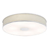 Alvaro 6 Light Flush Chrome/Ivory Shade picture with switched on light