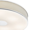 Alvaro 6 Light Flush Chrome/Ivory Shade close view picture of the opal glass diffuser