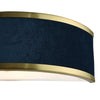 Alvaro Wall Light Brushed Brass With Blue Shade close view picture of the velvet blue shade