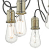 Alzbet 5 Light Semi-Flush Antique Brass close view picture of the bulbs fitting