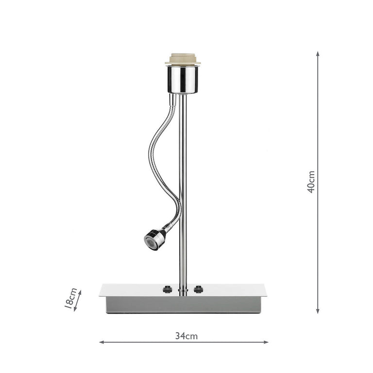 Amalfi Table Lamp Polished Chrome Base Only LED - Home Lighting