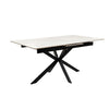Amarro Extending Dining Table 160-200 cm White with a marble top and black metal legs