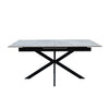 Amarro Extending Dining Table 160-200 cm Italy Grey with a grey marble top and bleck metal star legs