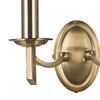 Ambassador 2 Light Wall Light Antique Brass close view picture of the fitting plate