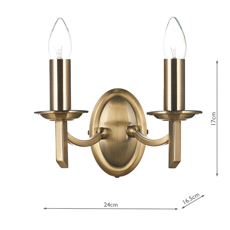 Ambassador 2 Light Wall Light Antique Brass - Wall Lamp for Home Decor