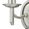 Ambassador 2 Light Wall Light Satin Chrome close view picture of the armed frame