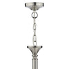 Ambassador 5 Light Armed Pendant Satin Chrome close view picture of the lamp fitting