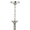 Ambassador 8 Light Armed Pendant Satin Chrome close view picture of the ceiling fitting
