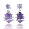 Earrings Silver Plated Gem Stone Coiled Amethyst