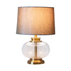 Amiri Table Lamp Clear 44cm glass and brass table lamp with a silver shade