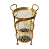 Amor 3 Tier Trolley Gold golden tray for home use