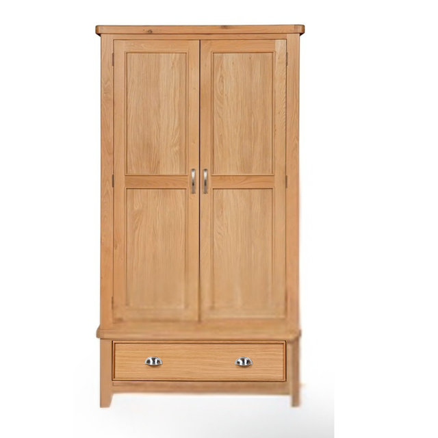Andora 2 Door Wardrobe Light Oak - Tall Wooden Bedroom Storage