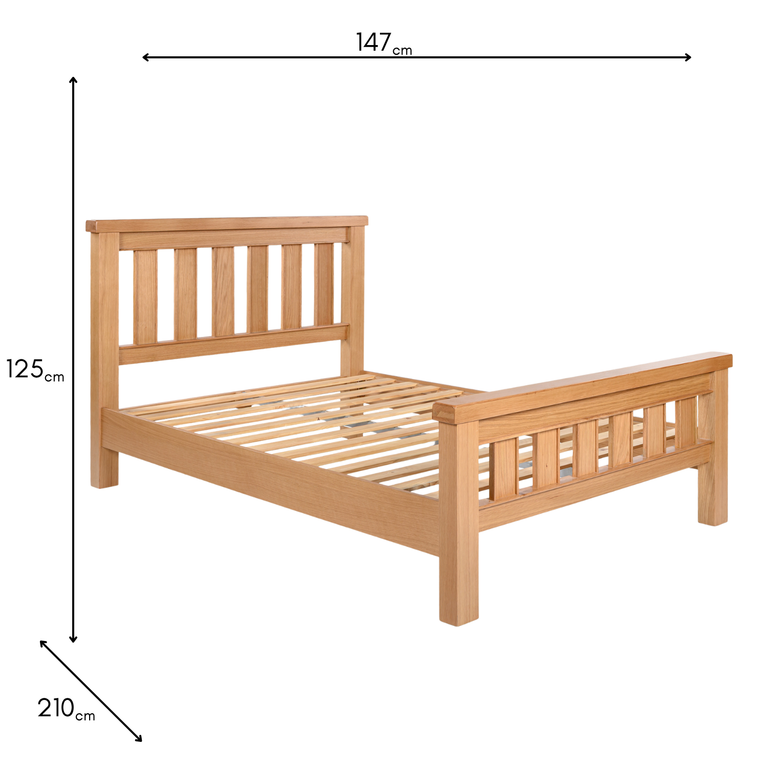 Andora 4ft6 Double Bed Light Oak - Wooden Bedroom Furniture