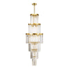 Angel 28 Light Chandelier Crystal and Antique Gold picture with switched off light