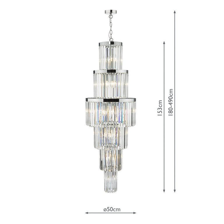 Angel 28 Light Chandelier Crystal and Polished Chrome - Luxury Lighting
