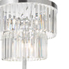 Angel 6 Light Floor Lamp Crystal and Polished Chrome close view picture of the glass crystal shades