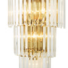Angel 6 Light Wall Light Crystal/Antique Gold close view picture of he crystal details